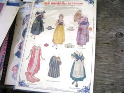 1984 HOLLYWOOD MARY PICKFORD EMBOSSED PAPER DOLL, COSTUMES UNCUT